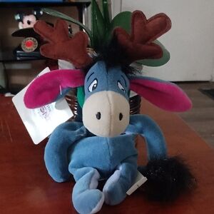 Disney Store Mini Bean Bag Reindeer Eeyore, a collectible plush toy featuring Ee